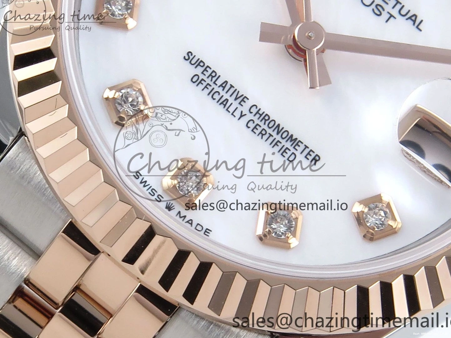Good Copy Rolex Watches Diamonds QuickDry Best White on 1:1 SS 31 Bracelet MOP 904L Jubilee DateJust ETA Steel ARF 278271 Dial RG 517 Edition 0122